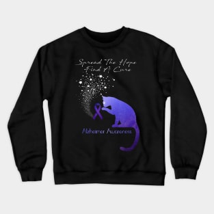 Alzheimer Awareness Spread The Hope Find A Cure Gift Crewneck Sweatshirt